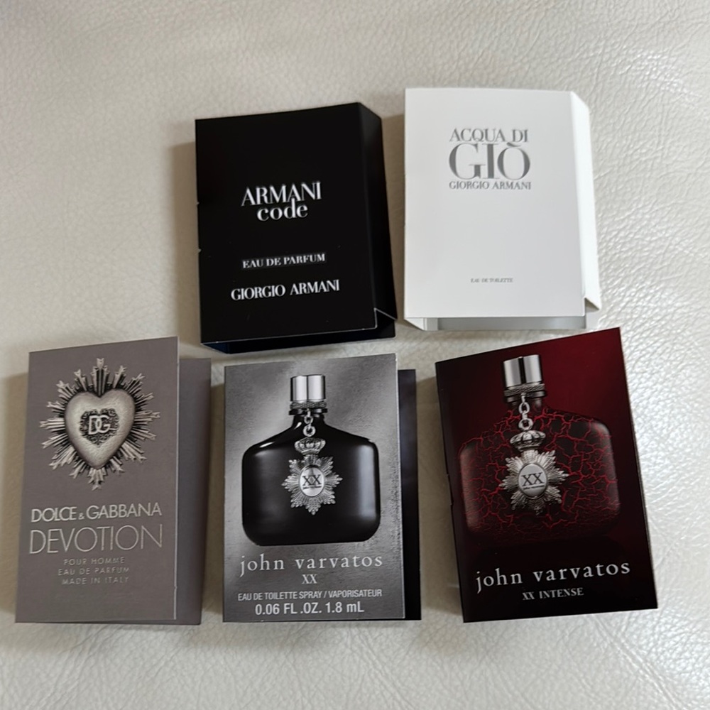 Lot of 5 high end luxury Sample Set ( Armani, John Varvatos and Dolce & Gabbana